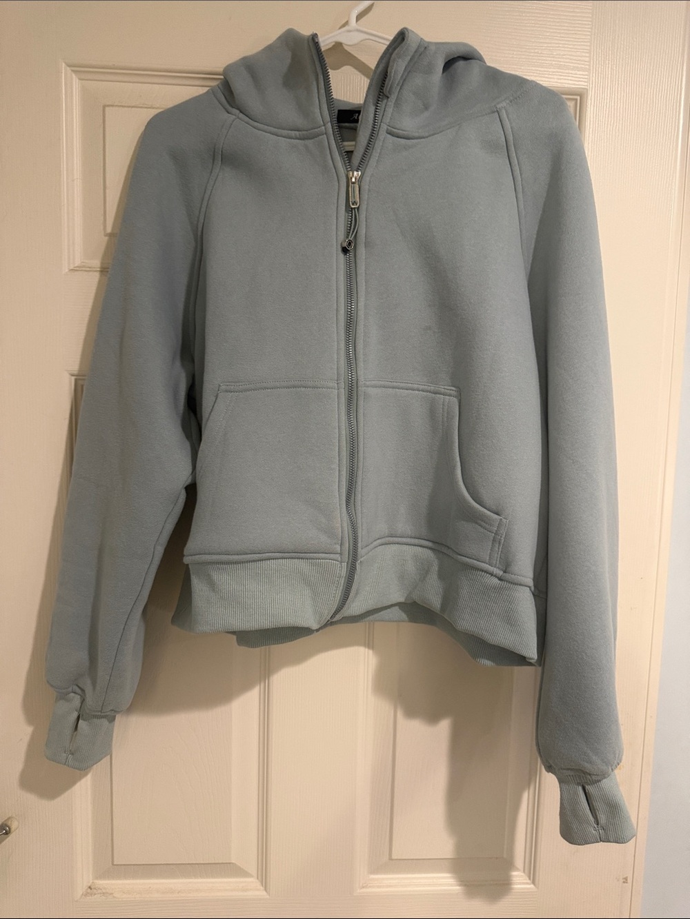 Light Green/Blue Full-Zip Hoodie Jacket - Women's Casual Coat